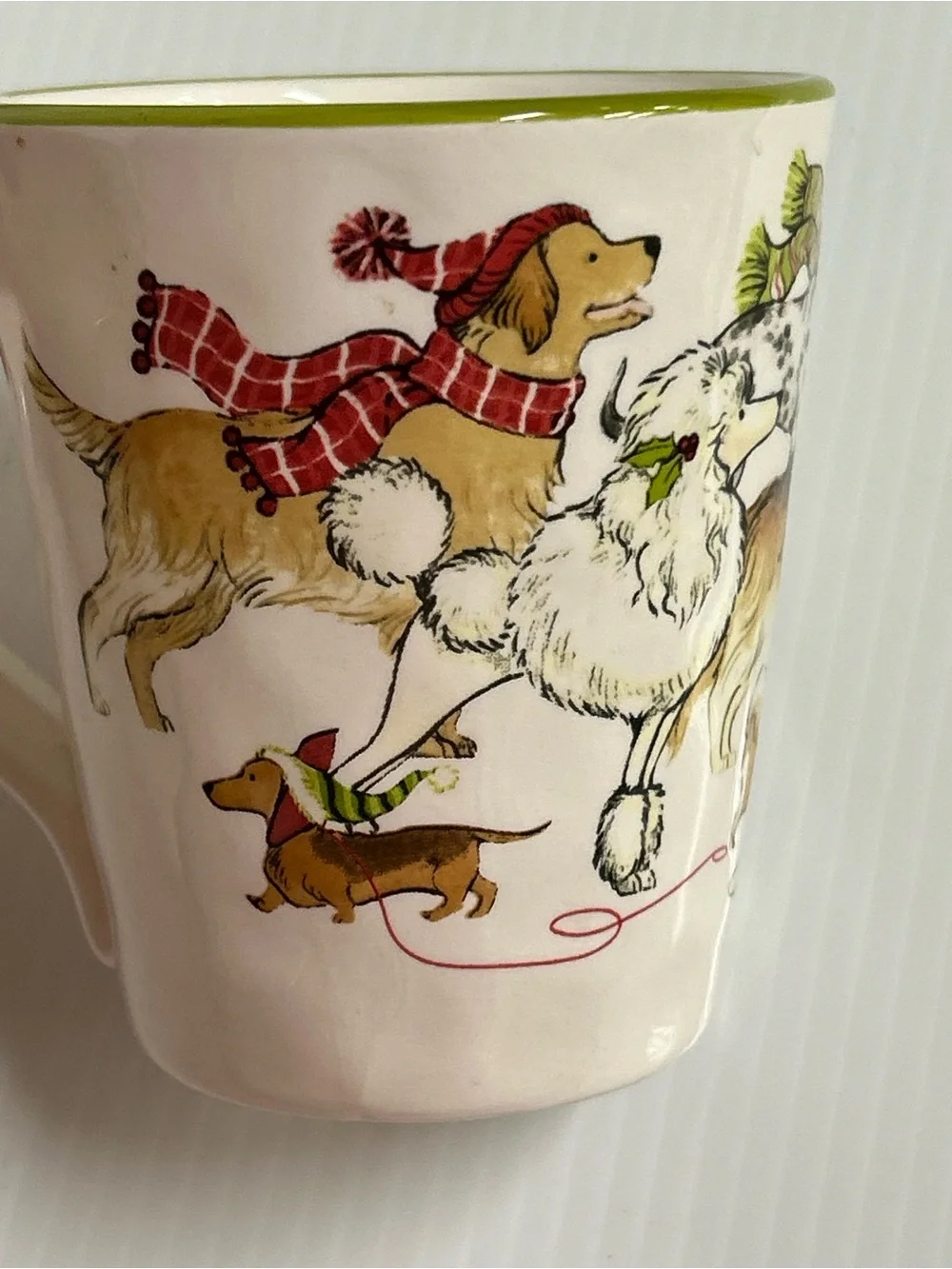 Set of 2 Pier 1 Imports  Park Avenue Puppies Dogs Coffee Tea Cups Mug Retired